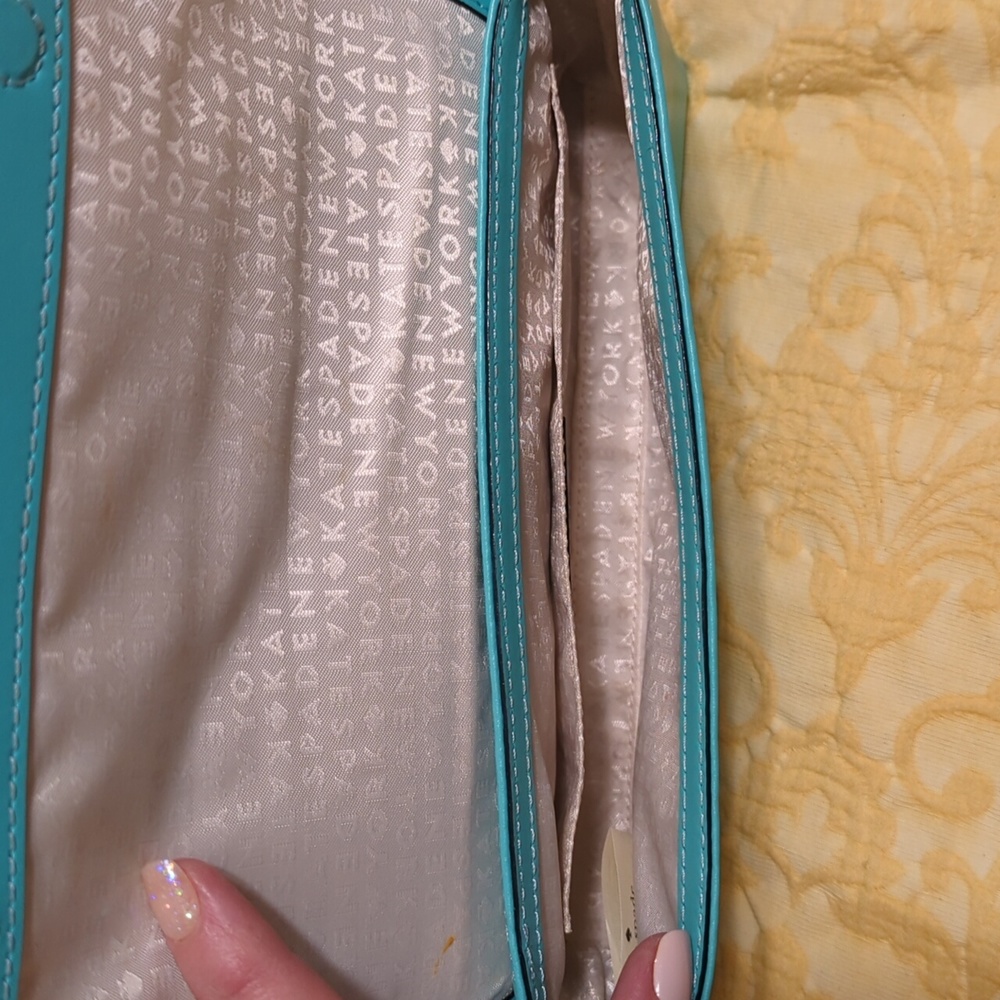 Kate Spade Turquoise Clutch EUC - Picture 5 of 7